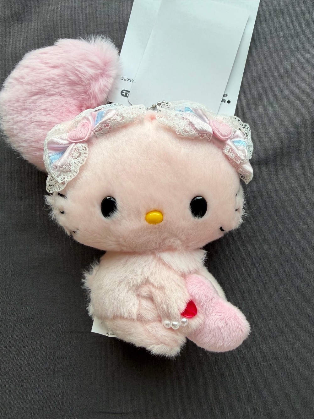 Sanrio Charmmy Kitty with pink sweet heart mascot keychain/plush